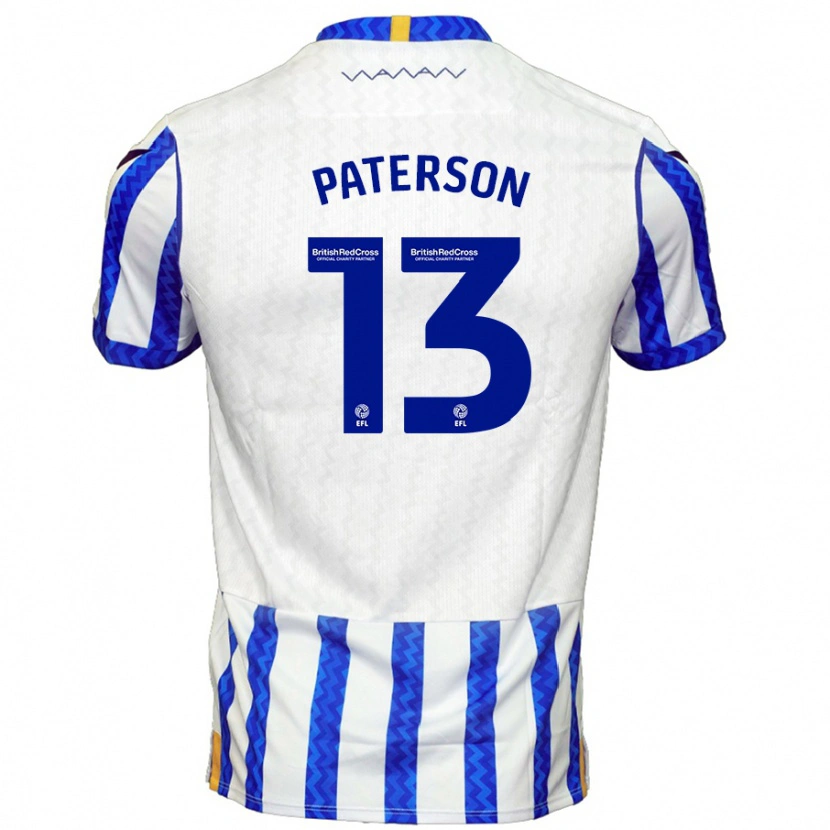 Danxen Uomo Maglia Callum Paterson #13 Blu Bianco Kit Gara Home 2024/25 Maglietta