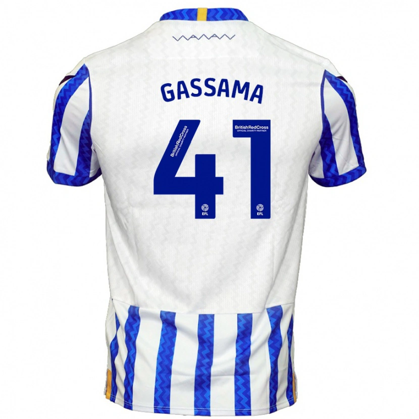 Danxen Uomo Maglia Djeidi Gassama #41 Blu Bianco Kit Gara Home 2024/25 Maglietta