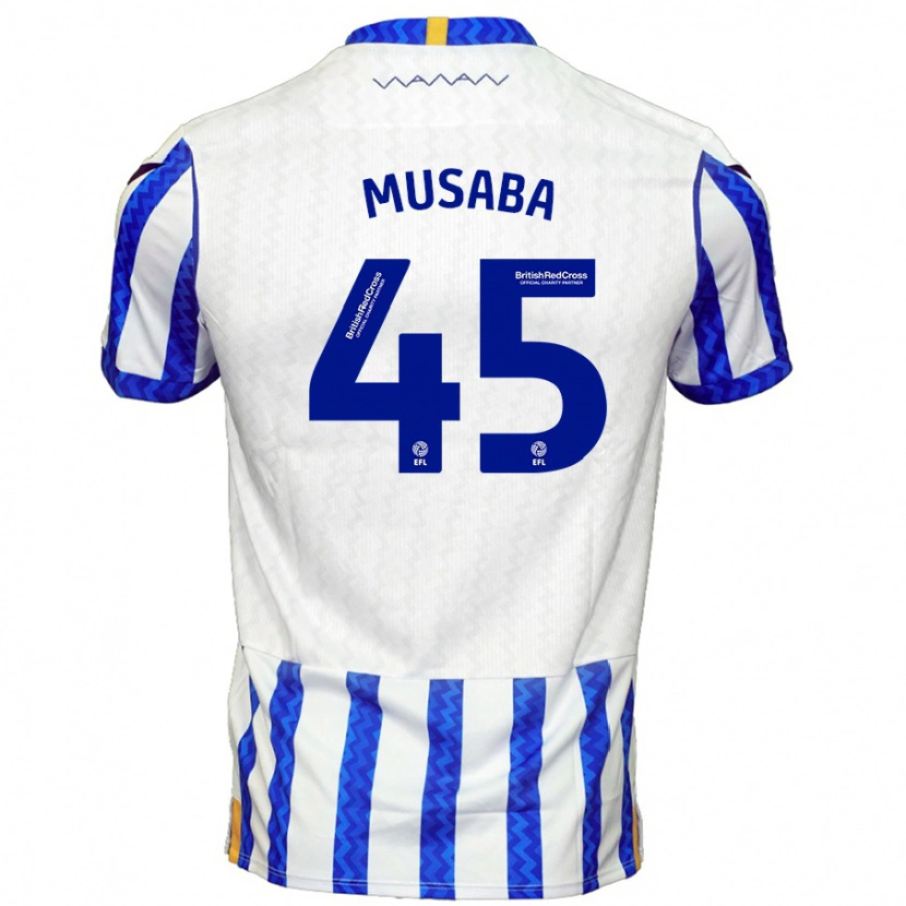 Danxen Uomo Maglia Anthony Musaba #45 Blu Bianco Kit Gara Home 2024/25 Maglietta