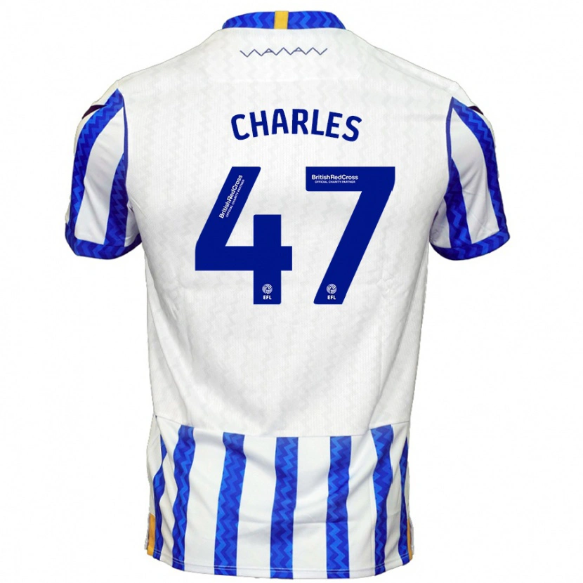 Danxen Uomo Maglia Pierce Charles #47 Blu Bianco Kit Gara Home 2024/25 Maglietta