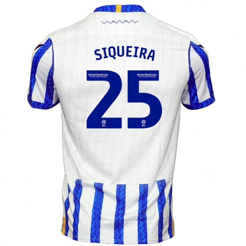 Danxen Uomo Maglia Guilherme Siqueira #25 Blu Bianco Kit Gara Home 2024/25 Maglietta