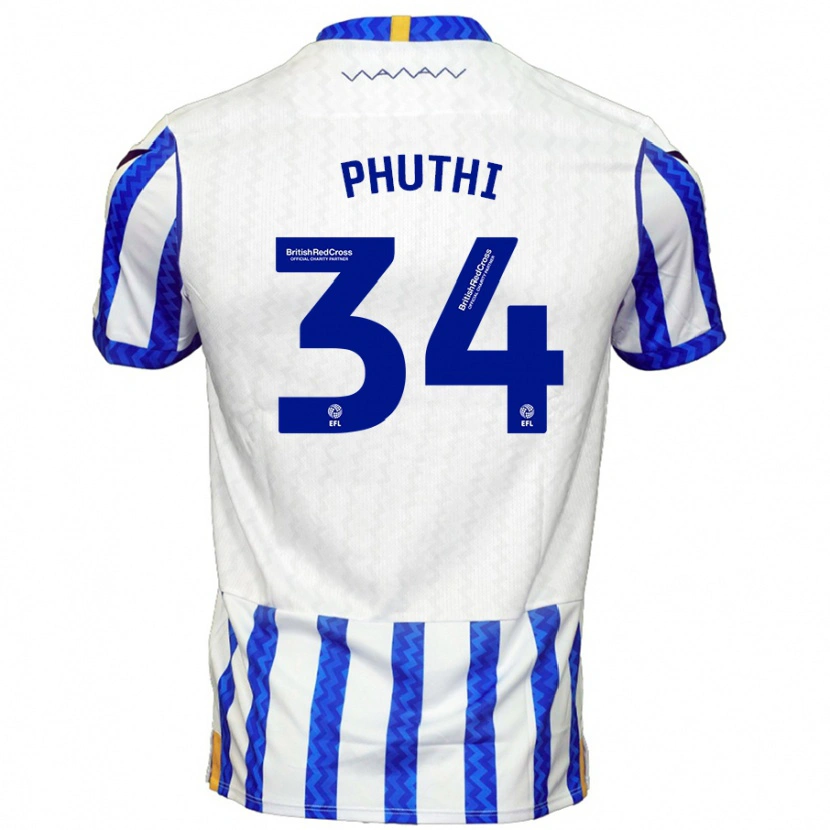 Danxen Uomo Maglia Joey Phuthi #34 Blu Bianco Kit Gara Home 2024/25 Maglietta