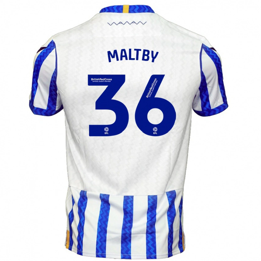 Danxen Uomo Maglia Mackenzie Maltby #36 Blu Bianco Kit Gara Home 2024/25 Maglietta