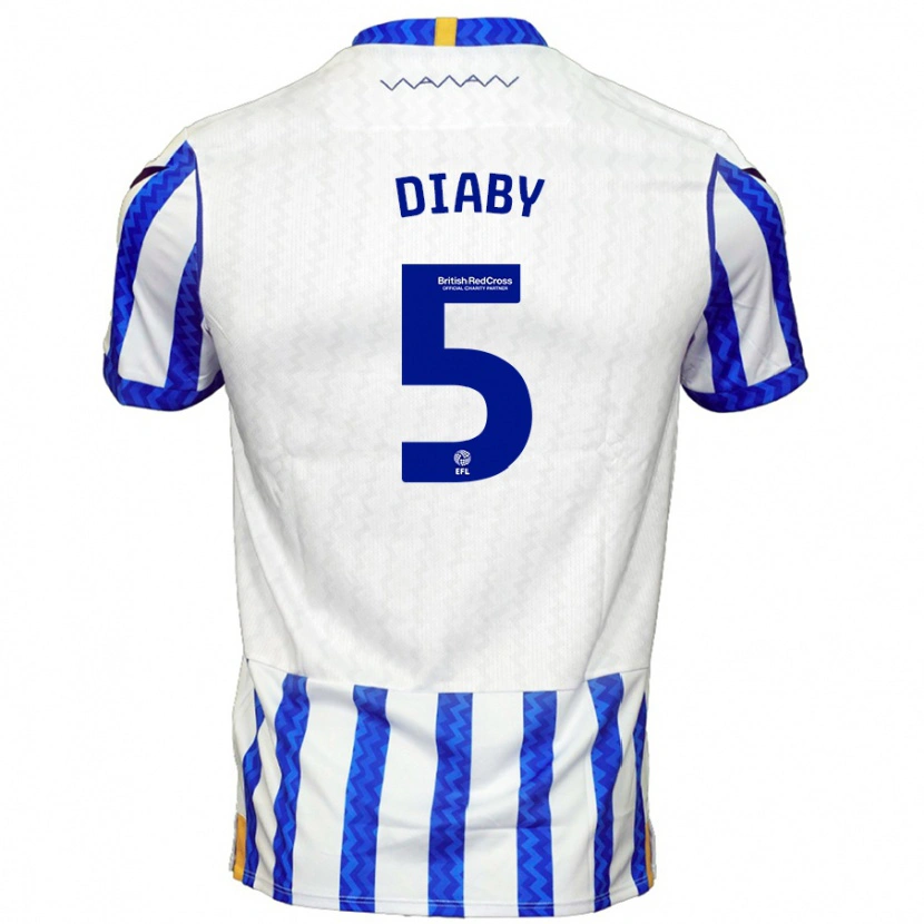 Danxen Uomo Maglia Bambo Diaby #5 Blu Bianco Kit Gara Home 2024/25 Maglietta
