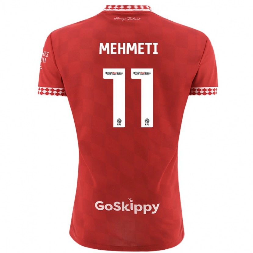 Danxen Uomo Maglia Anis Mehmeti #11 Rosso Kit Gara Home 2024/25 Maglietta