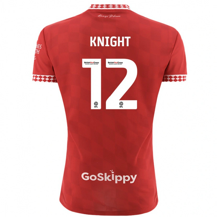 Danxen Uomo Maglia Jason Knight #12 Rosso Kit Gara Home 2024/25 Maglietta