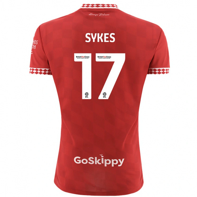 Danxen Uomo Maglia Mark Sykes #17 Rosso Kit Gara Home 2024/25 Maglietta