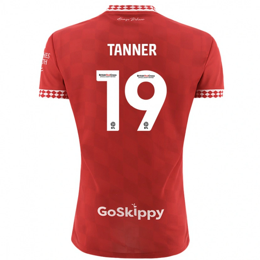Danxen Uomo Maglia George Tanner #19 Rosso Kit Gara Home 2024/25 Maglietta