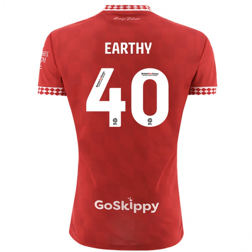Danxen Uomo Maglia George Earthy #40 Rosso Kit Gara Home 2024/25 Maglietta