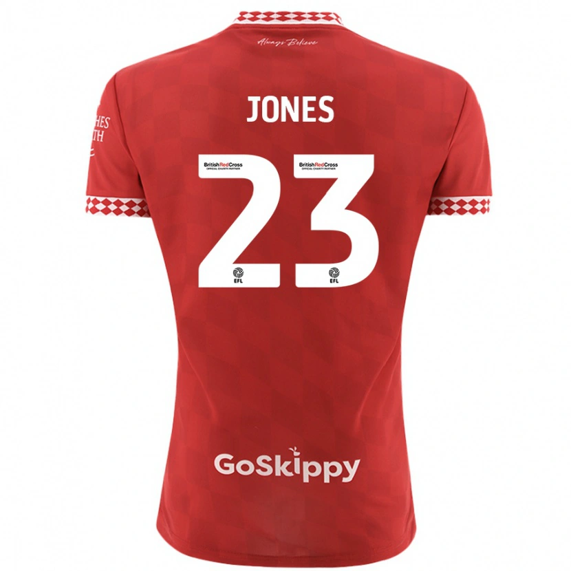 Danxen Uomo Maglia Carrie Jones #23 Rosso Kit Gara Home 2024/25 Maglietta
