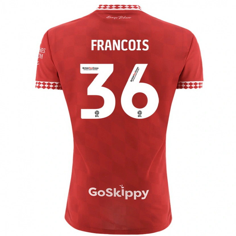 Danxen Uomo Maglia Marlee Francois #36 Rosso Kit Gara Home 2024/25 Maglietta