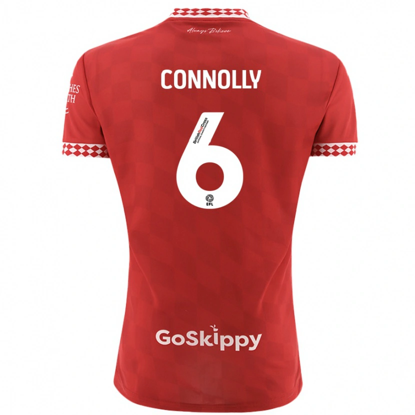 Danxen Uomo Maglia Megan Connolly #6 Rosso Kit Gara Home 2024/25 Maglietta