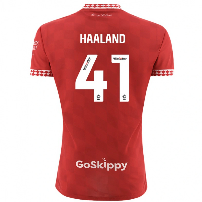 Danxen Uomo Maglia Benedicte Haaland #41 Rosso Kit Gara Home 2024/25 Maglietta