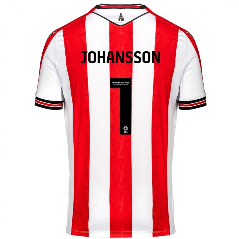 Danxen Uomo Maglia Viktor Johansson #1 Rosso Bianco Kit Gara Home 2024/25 Maglietta
