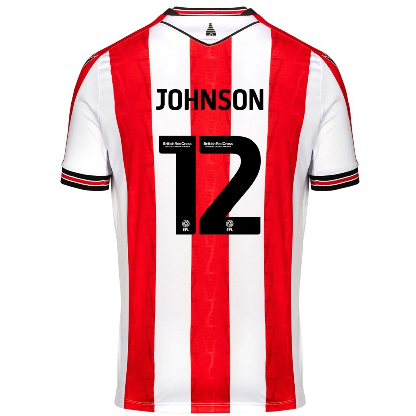 Danxen Uomo Maglia Daniel Johnson #12 Rosso Bianco Kit Gara Home 2024/25 Maglietta