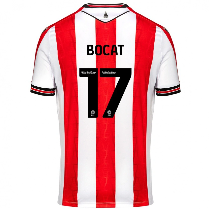 Danxen Uomo Maglia Eric-Junior Bocat #17 Rosso Bianco Kit Gara Home 2024/25 Maglietta