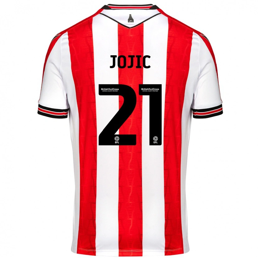Danxen Uomo Maglia Nikola Jojic #21 Rosso Bianco Kit Gara Home 2024/25 Maglietta