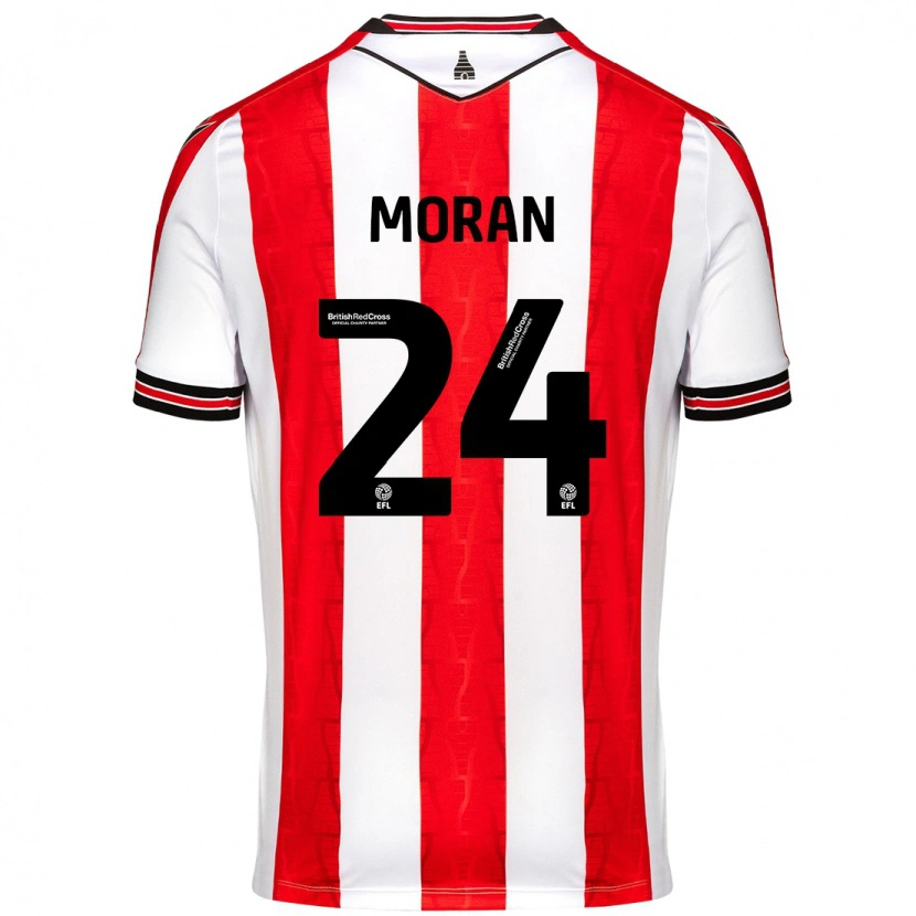 Danxen Uomo Maglia Andrew Moran #24 Rosso Bianco Kit Gara Home 2024/25 Maglietta