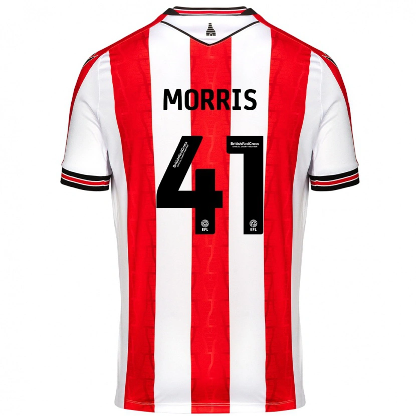 Danxen Uomo Maglia Scott Morris #41 Rosso Bianco Kit Gara Home 2024/25 Maglietta