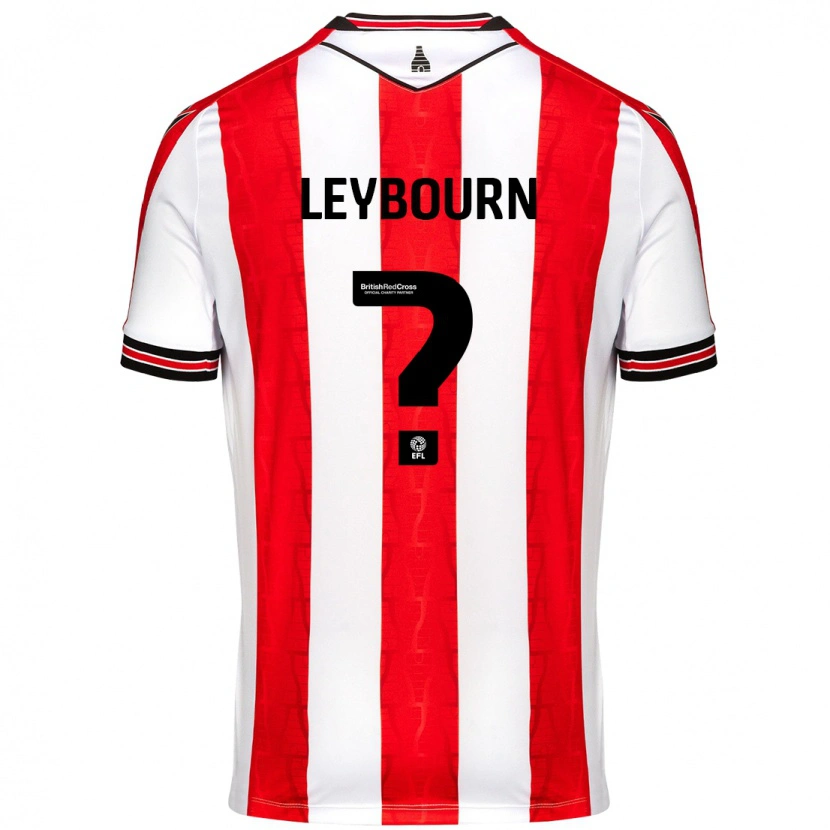 Danxen Uomo Maglia Charlie Leybourn #0 Rosso Bianco Kit Gara Home 2024/25 Maglietta