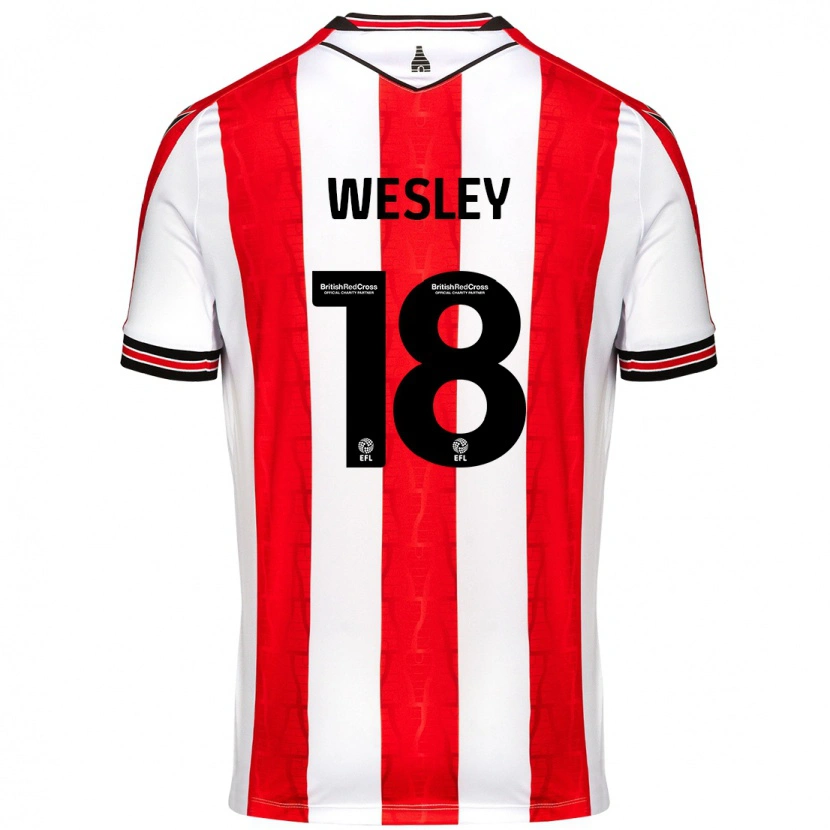 Danxen Uomo Maglia Wesley Moraes #18 Rosso Bianco Kit Gara Home 2024/25 Maglietta