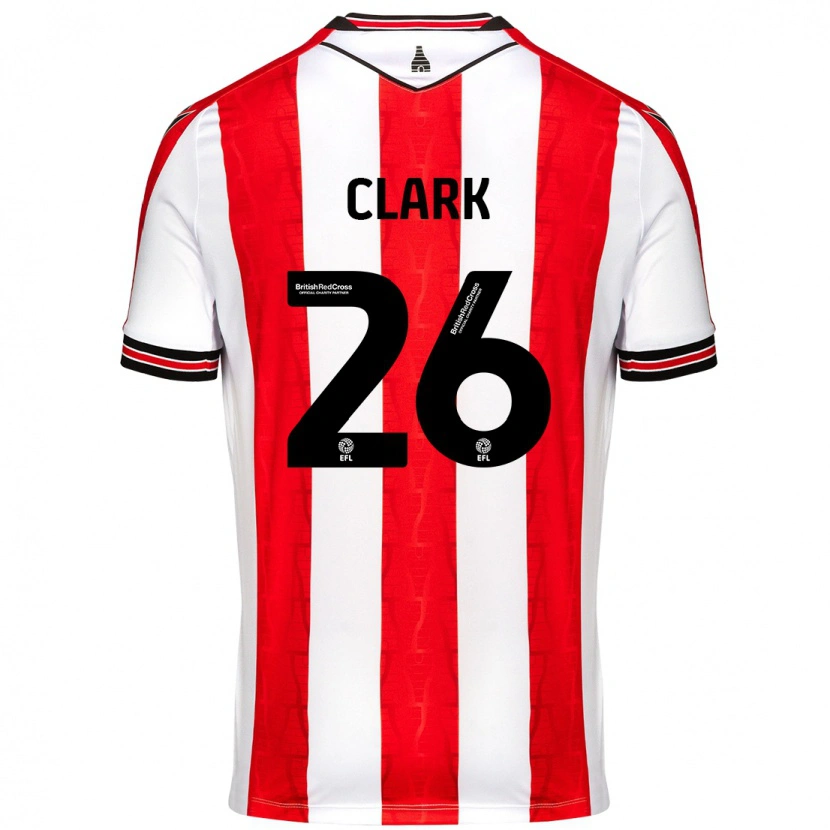 Danxen Uomo Maglia Ciaran Clark #26 Rosso Bianco Kit Gara Home 2024/25 Maglietta