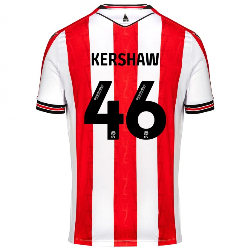 Danxen Uomo Maglia Ben Kershaw #46 Rosso Bianco Kit Gara Home 2024/25 Maglietta