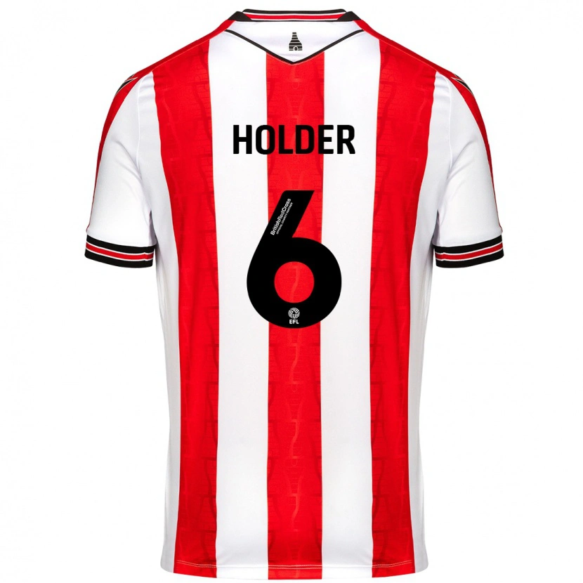 Danxen Uomo Maglia Molly Holder #6 Rosso Bianco Kit Gara Home 2024/25 Maglietta