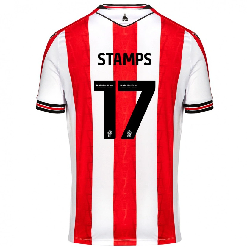 Danxen Uomo Maglia Shannon Stamps #17 Rosso Bianco Kit Gara Home 2024/25 Maglietta