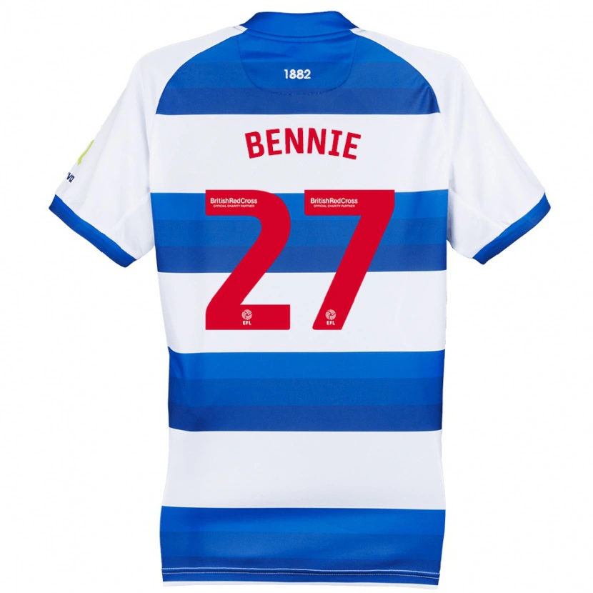 Danxen Uomo Maglia Daniel Bennie #27 Bianco Blu Kit Gara Home 2024/25 Maglietta