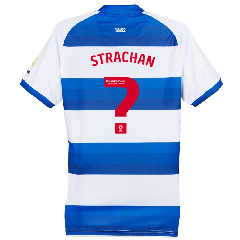 Danxen Uomo Maglia Lorenzo Strachan #0 Bianco Blu Kit Gara Home 2024/25 Maglietta