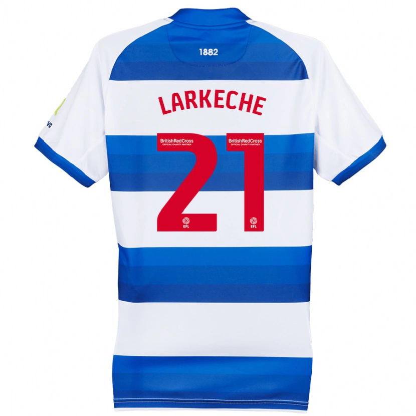 Danxen Uomo Maglia Ziyad Larkeche #21 Bianco Blu Kit Gara Home 2024/25 Maglietta