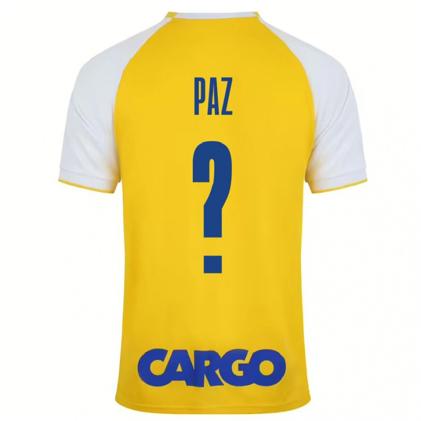 Danxen Uomo Maglia Jonathan Paz #0 Giallo Bianco Kit Gara Home 2024/25 Maglietta