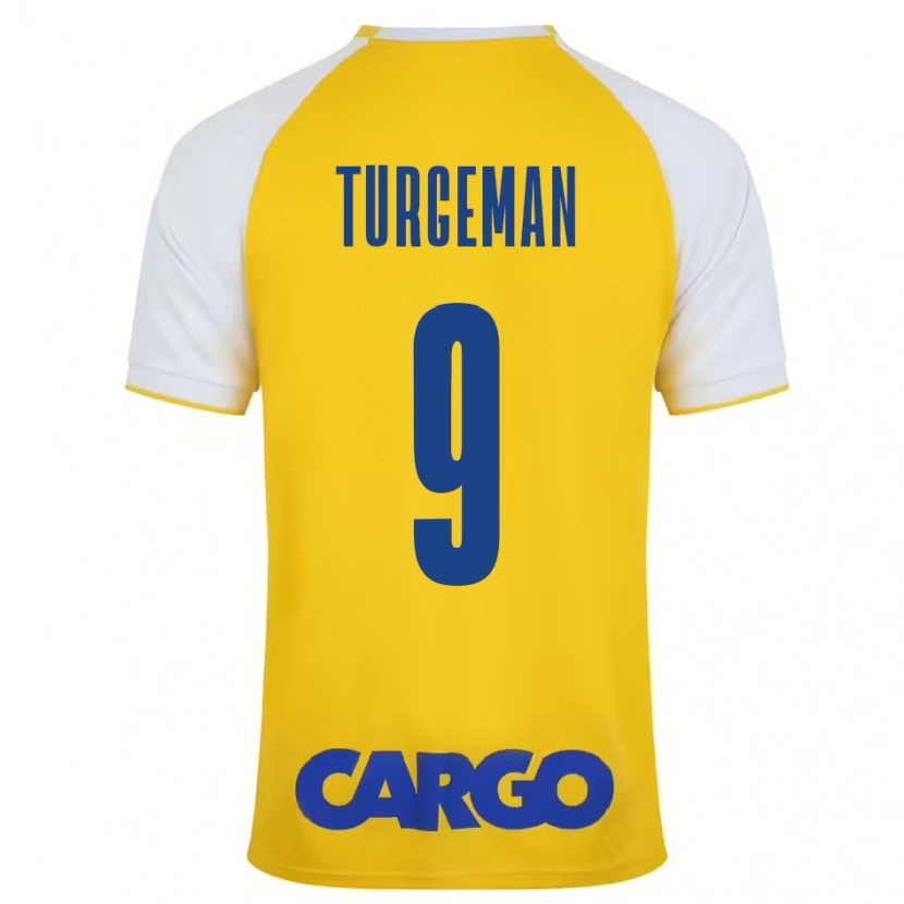 Danxen Uomo Maglia Dor Turgeman #9 Giallo Bianco Kit Gara Home 2024/25 Maglietta