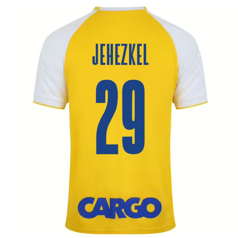 Danxen Uomo Maglia Sagiv Jehezkel #29 Giallo Bianco Kit Gara Home 2024/25 Maglietta