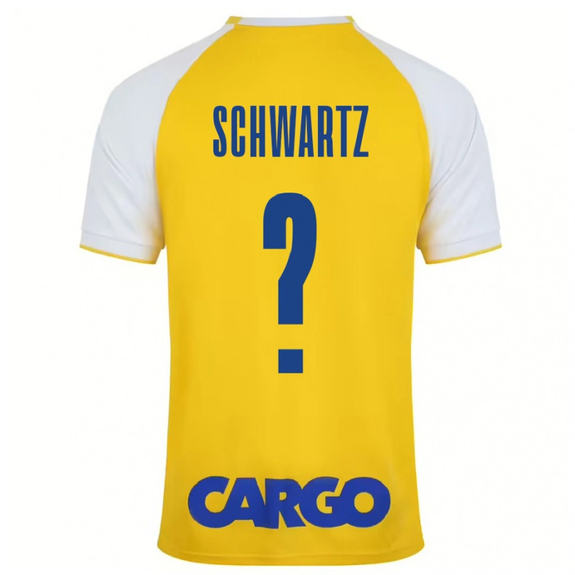 Danxen Uomo Maglia Noam Schwartz #0 Giallo Bianco Kit Gara Home 2024/25 Maglietta