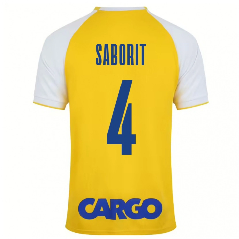 Danxen Uomo Maglia Enric Saborit #4 Giallo Bianco Kit Gara Home 2024/25 Maglietta