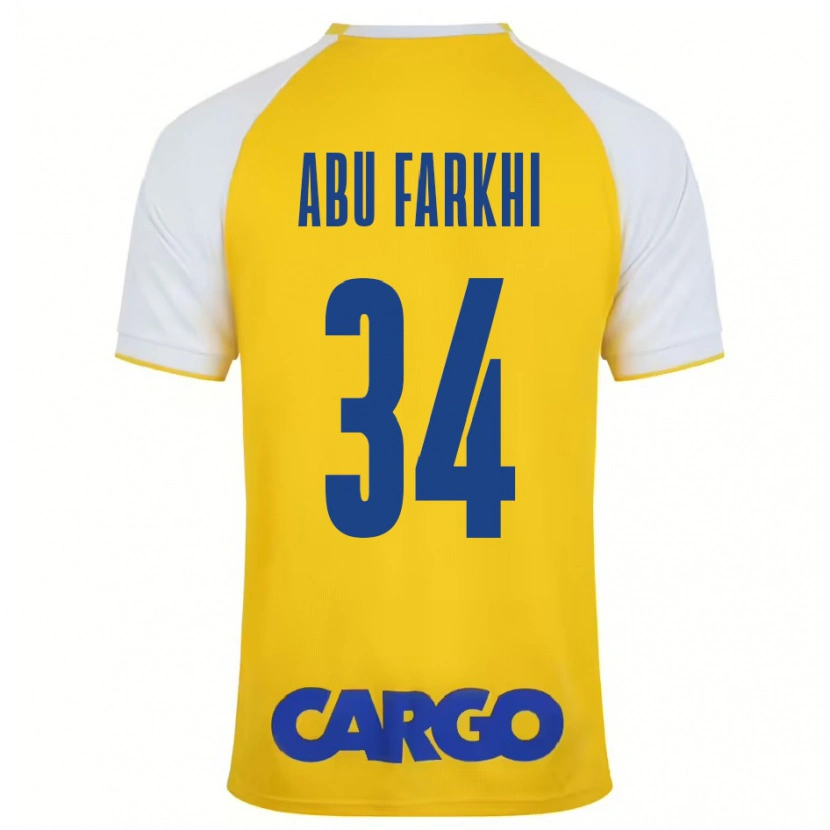 Danxen Uomo Maglia Sayed Abu Farkhi #34 Giallo Bianco Kit Gara Home 2024/25 Maglietta