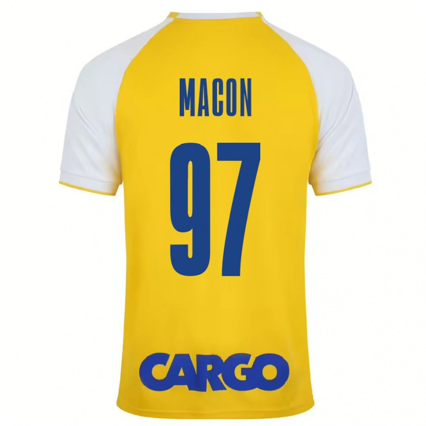 Danxen Uomo Maglia Yvann Maçon #97 Giallo Bianco Kit Gara Home 2024/25 Maglietta
