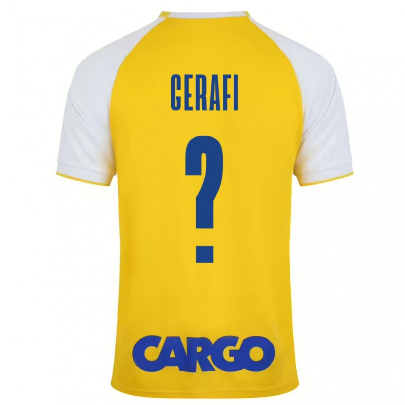 Danxen Uomo Maglia Omri Gerafi #0 Giallo Bianco Kit Gara Home 2024/25 Maglietta