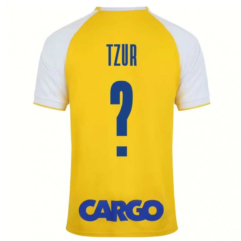 Danxen Uomo Maglia Amit Tzur #0 Giallo Bianco Kit Gara Home 2024/25 Maglietta