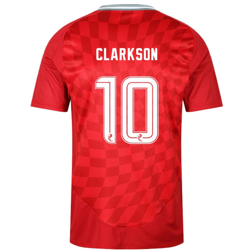Danxen Uomo Maglia Leighton Clarkson #10 Rosso Kit Gara Home 2024/25 Maglietta