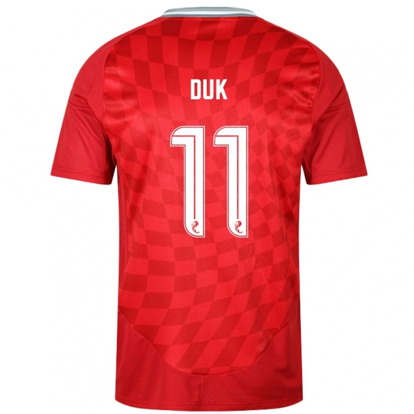 Danxen Uomo Maglia Duk #11 Rosso Kit Gara Home 2024/25 Maglietta