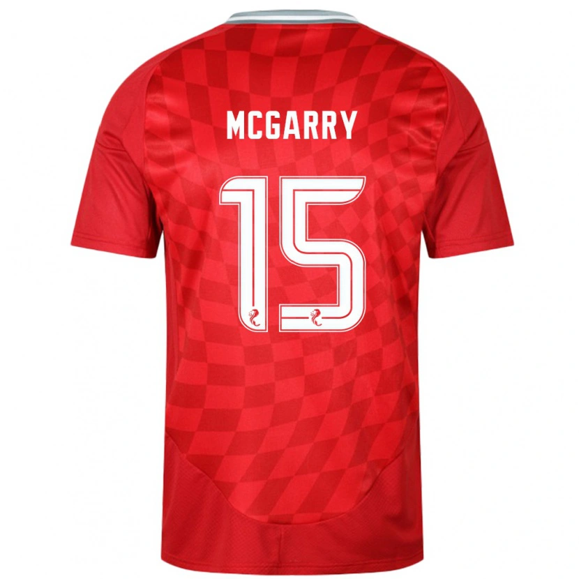 Danxen Uomo Maglia James Mcgarry #15 Rosso Kit Gara Home 2024/25 Maglietta