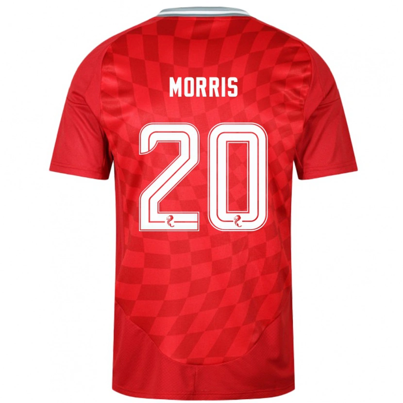 Danxen Uomo Maglia Shayden Morris #20 Rosso Kit Gara Home 2024/25 Maglietta