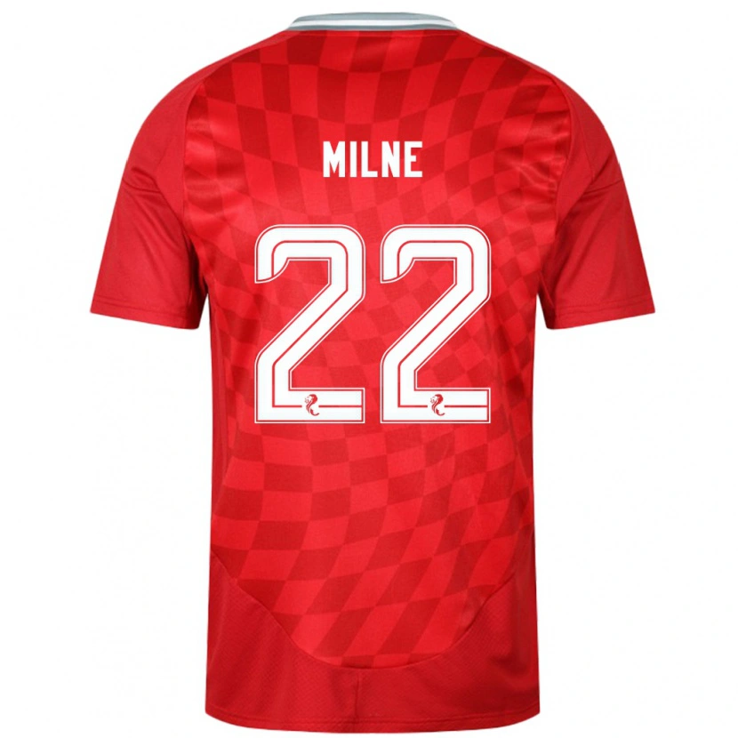 Danxen Uomo Maglia Jack Milne #22 Rosso Kit Gara Home 2024/25 Maglietta