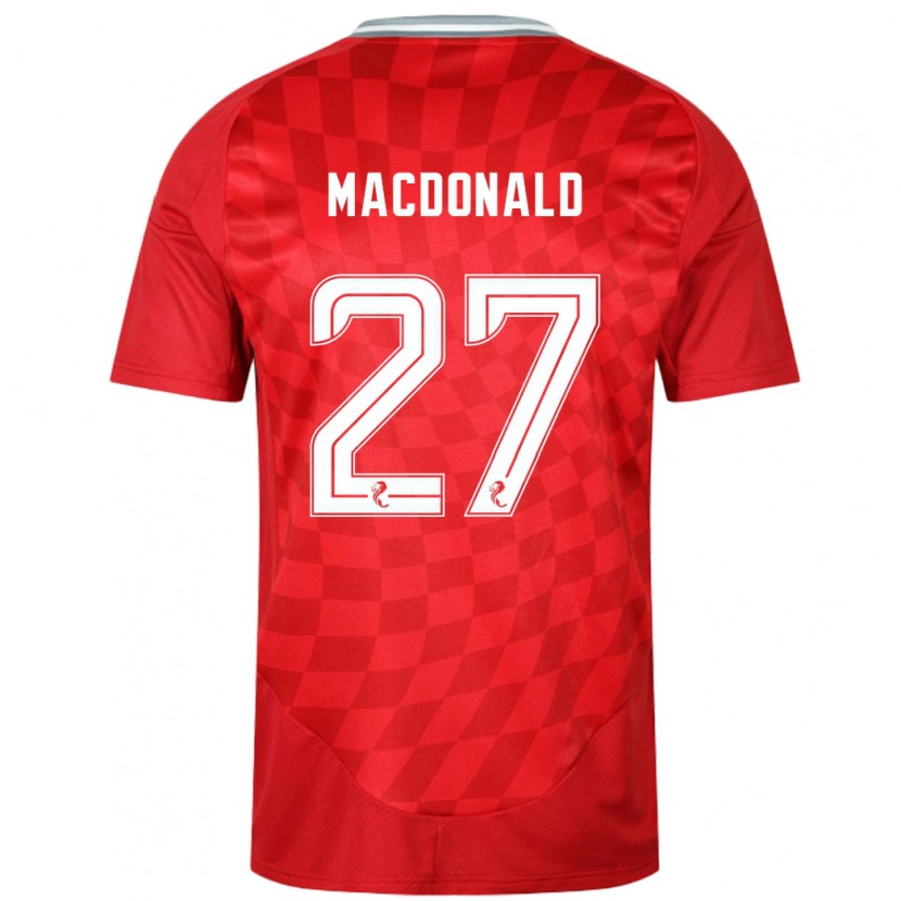 Danxen Uomo Maglia Angus Macdonald #27 Rosso Kit Gara Home 2024/25 Maglietta