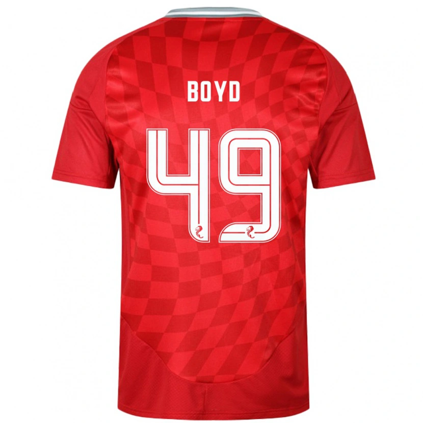 Danxen Uomo Maglia Fletcher Boyd #49 Rosso Kit Gara Home 2024/25 Maglietta