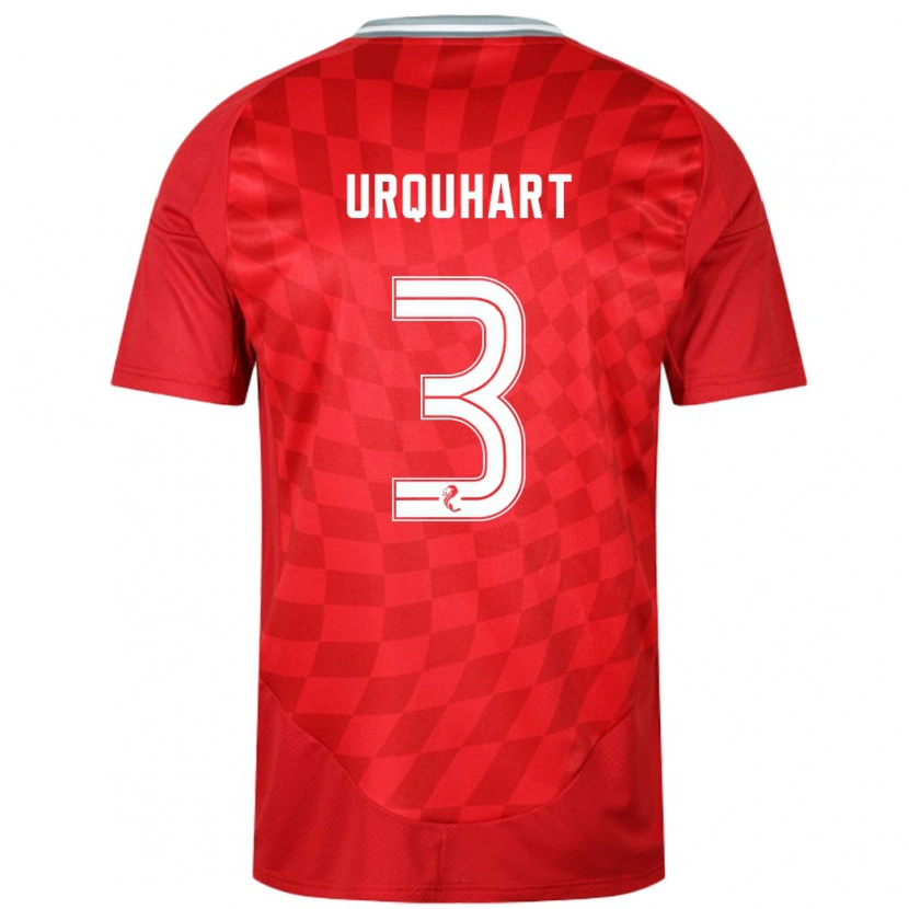 Danxen Uomo Maglia Millie Urquhart #3 Rosso Kit Gara Home 2024/25 Maglietta