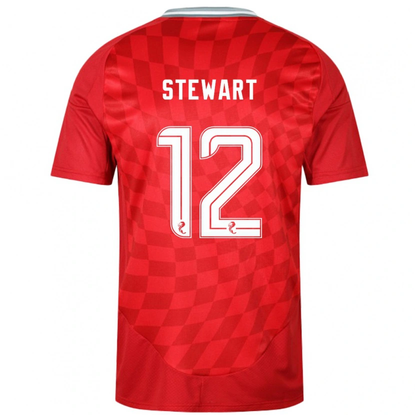 Danxen Uomo Maglia Hannah Stewart #12 Rosso Kit Gara Home 2024/25 Maglietta